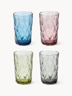 Copas De Cóctel|Vajillas Completas>Westwing Collection Vasos altos con relieves Colorado, 4 uds. Azul, malva, gris, verde