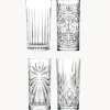 Copas De Cóctel|Vajillas Completas>RCR Vasos altos de cristal con relive Bichiera, 4 uds.