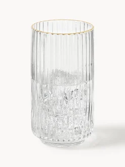 Copas De Cóctel|Vajillas Completas></noscript>Westwing Collection Vasos altos soplados con borde dorado Aleo, 4 uds. Transparente con borde dorado