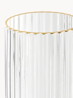 Copas De Cóctel|Vajillas Completas></noscript>Westwing Collection Vasos altos soplados con borde dorado Aleo, 4 uds. Transparente con borde dorado