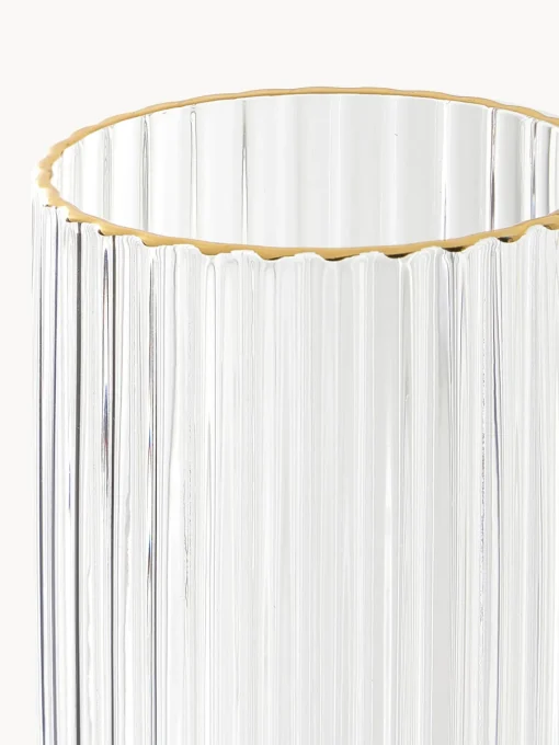 Copas De Cóctel|Vajillas Completas>Westwing Collection Vasos altos soplados con borde dorado Aleo, 4 uds. Transparente con borde dorado