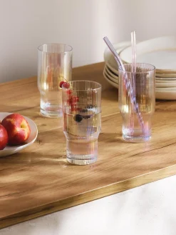 Copas De Cóctel|Vajillas Completas>Westwing Collection Vasos altos soplados con relieve y brillo nacarado Juno, 4 uds.