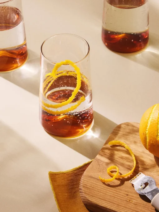 Copas De Cóctel|Vajillas Completas>Westwing Collection Vasos altos soplados Hadley, 4 uds. Transparente, naranja