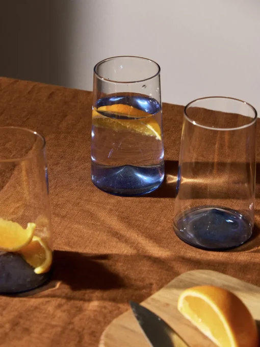 Copas De Cóctel|Vajillas Completas>Westwing Collection Vasos altos soplados Hadley, 4 uds. Transparente, azul