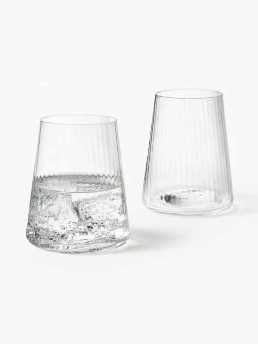 Vasos|Vajillas Completas>Westwing Collection Vasos de agua artesanales con relieves Cami, 4 uds.