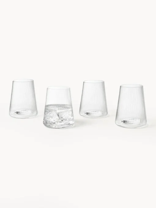 Vasos|Vajillas Completas>Westwing Collection Vasos de agua artesanales con relieves Cami, 4 uds.