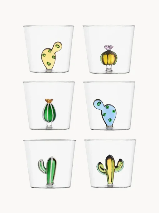 Best Vasos de agua artesanales Desert Plants, 6 uds. Vasos|Vajillas Completas
