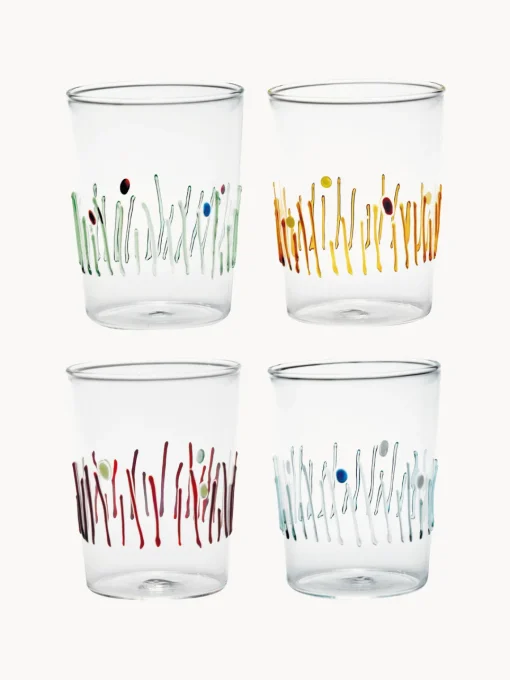 Outlet Vasos de agua artesanales Quattro Stagioni, 4 uds. Vasos|Vajillas Completas