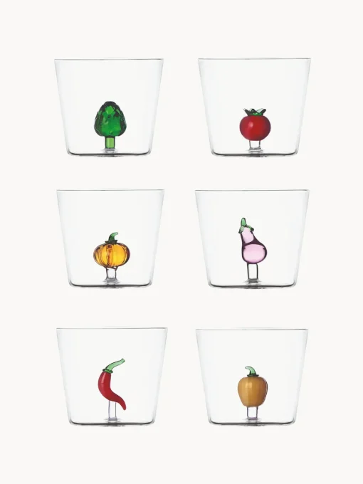 Discount Vasos de agua artesanales Vegetables, 6 uds. Vasos|Vajillas Completas