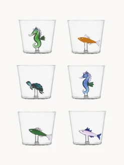Vasos|Vajillas Completas>ICHENDORF Vasos de agua artesanales Marine Garden, 6 uds. Figuras de animales marinos