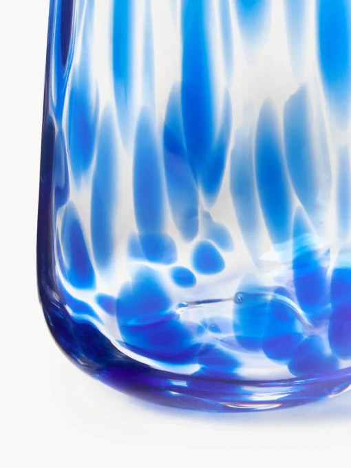 Vasos|Vajillas Completas>Westwing Collection Vasos de agua artesanales con estampado de lunares Oakley, 4 uds. Azul real transparente