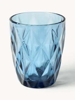 Vasos|Vajillas Completas></noscript>Westwing Collection Vasos de agua con patrón texturizado Colorado, 4 uds. Azul, malva, gris, verde
