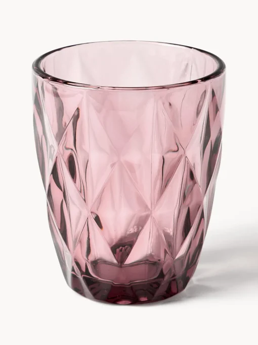 Vasos|Vajillas Completas>Westwing Collection Vasos de agua con patrón texturizado Colorado, 4 uds. Azul, malva, gris, verde