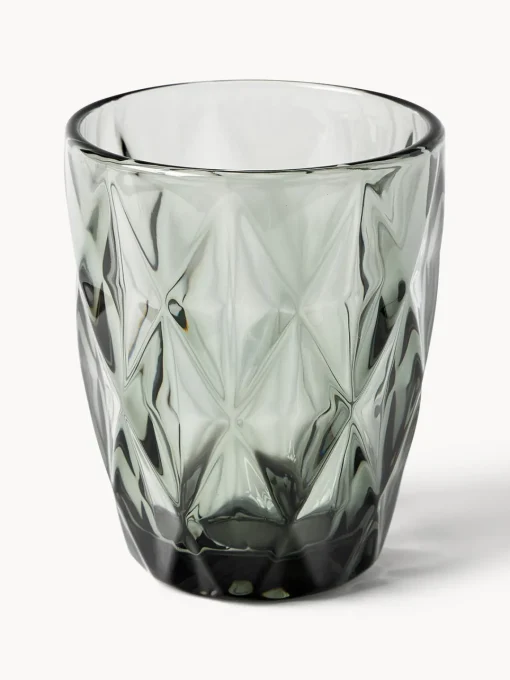 Vasos|Vajillas Completas>Westwing Collection Vasos de agua con patrón texturizado Colorado, 4 uds. Azul, malva, gris, verde