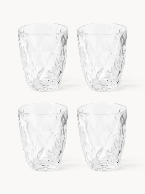 Vasos|Vajillas Completas>Westwing Collection Vasos de agua con relieve Colorado, 4 uds. Transparente