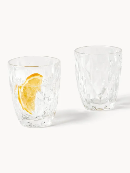 Vasos|Vajillas Completas>Westwing Collection Vasos de agua con relieve Colorado, 4 uds. Transparente