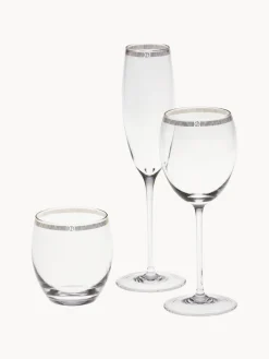 Vasos|Vajillas Completas></noscript>Armani Casa Vasos de agua de cristal con adorno dorado Dvorak, 6 uds.