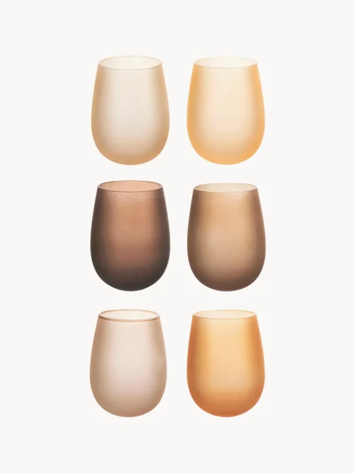 Vasos|Vajillas Completas>Villa D'Este Home Tivoli Vasos de agua Happy Hour, 6 uds. Tonos naranja y marrones mate