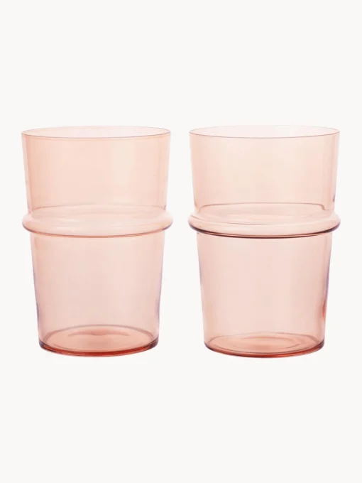 Vasos|Vajillas Completas>Ferm Living Vasos de agua soplados Boya, 2 uds. Rosa claro transparente