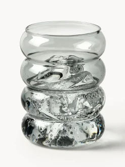 Vasos|Vajillas Completas></noscript>Westwing Collection Vasos de agua soplados Bubbly, 4 uds. Gris transparente