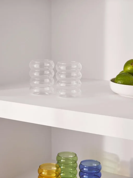Hot Vasos de agua soplados Bubbly, 4 uds. Vasos|Vajillas Completas