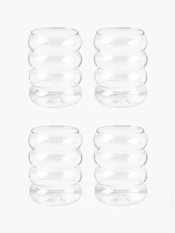Hot Vasos de agua soplados Bubbly, 4 uds. Vasos|Vajillas Completas