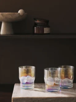 Vasos|Vajillas Completas>Westwing Collection Vasos de agua soplados con relieve y brillo nacarino Juno, 4 uds.