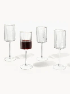 Copas De Vino|Vajillas Completas></noscript>Westwing Collection Vasos de agua soplados con borde dorado Aleo, 4 uds. Transparente con borde dorado