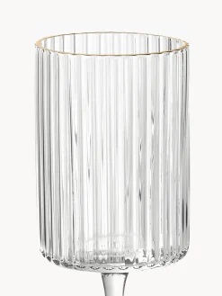 Copas De Vino|Vajillas Completas></noscript>Westwing Collection Vasos de agua soplados con borde dorado Aleo, 4 uds. Transparente con borde dorado