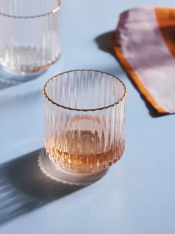 Vasos|Vajillas Completas></noscript>Westwing Collection Vasos de agua soplados con borde dorado Aleo, 4 uds. Transparente con borde dorado