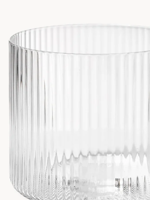 Vasos|Vajillas Completas>Ferm Living Vasos de agua soplados con relieves Ripple, 4 uds. Transparente brillante