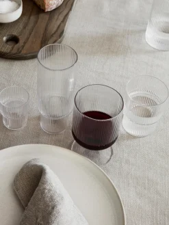 Outlet Vasos de agua soplados con textura acanalada Ripple, 4 uds. Vasos|Vajillas Completas