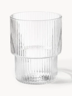 Outlet Vasos de agua soplados con textura acanalada Ripple, 4 uds. Vasos|Vajillas Completas