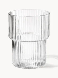 Outlet Vasos de agua soplados con textura acanalada Ripple, 4 uds. Vasos|Vajillas Completas