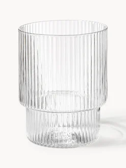 Outlet Vasos de agua soplados con textura acanalada Ripple, 4 uds. Vasos|Vajillas Completas