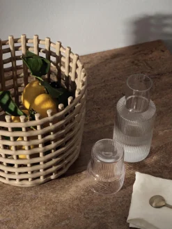 Vasos|Vajillas Completas>Ferm Living Vasos de agua soplados con relieves Ripple, 4 uds. Transparente brillante
