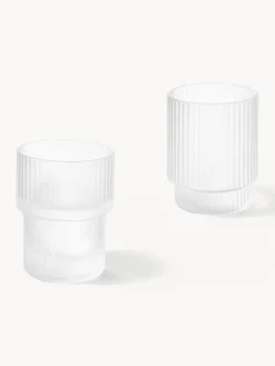 Clearance Vasos de agua soplados con relieves Ripple, 4 uds. Vasos|Vajillas Completas