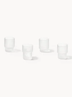 Clearance Vasos de agua soplados con relieves Ripple, 4 uds. Vasos|Vajillas Completas