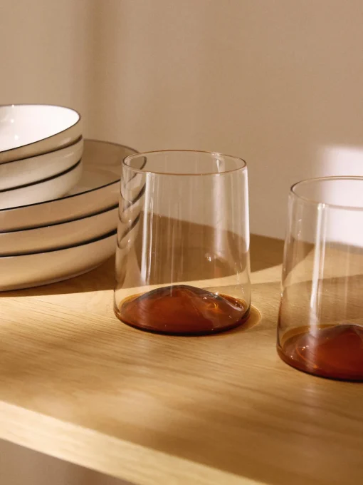 Vasos|Vajillas Completas>Westwing Collection Vasos de agua soplados Hadley, 4 uds. Transparente, naranja