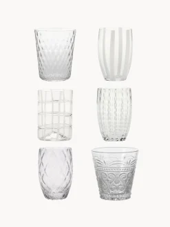 Vasos|Vajillas Completas>Zafferano Vasos de vidrio soplado artesanalmente Melting Pot Calm, 6 uds.
