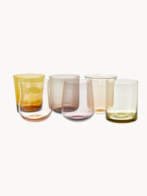 Vasos|Vajillas Completas>Bitossi Home Vasos de vidrio soplado Desiguale, 6 uds., tamaños y colores diferentes