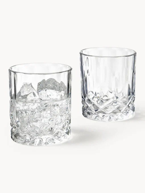 Sale Vasos old fashioned con relieve de cristal George, 4 uds. Vasos|Vajillas Completas