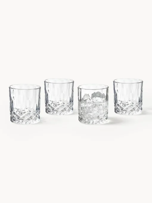 Sale Vasos old fashioned con relieve de cristal George, 4 uds. Vasos|Vajillas Completas