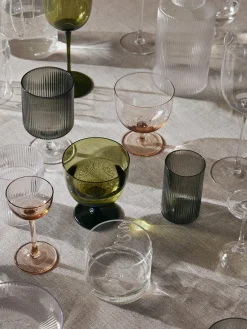 New Vasos pequeños soplados con relieves Ripple, 4 uds. Copas De Cóctel|Vajillas Completas