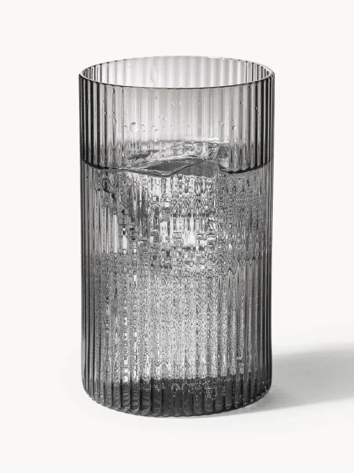 New Vasos pequeños soplados con relieves Ripple, 4 uds. Copas De Cóctel|Vajillas Completas