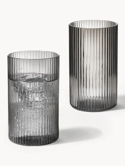 New Vasos pequeños soplados con relieves Ripple, 4 uds. Copas De Cóctel|Vajillas Completas