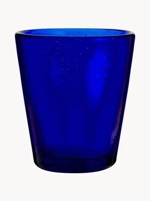 Vasos|Vajillas Completas>Villa D'Este Home Tivoli Vasos soplados con burbujas de aire Cancun, 6 uds. Tonos azules, tuquesas y grises transparentes