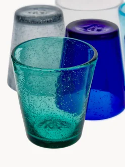 Vasos|Vajillas Completas></noscript>Villa D'Este Home Tivoli Vasos soplados con burbujas de aire Cancun, 6 uds. Tonos azules, tuquesas y grises transparentes