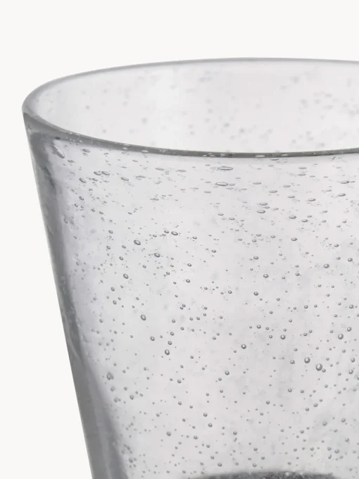 Vasos|Vajillas Completas>Villa D'Este Home Tivoli Vasos soplados con burbujas de aire Cancun, 6 uds. Tonos azules, tuquesas y grises transparentes