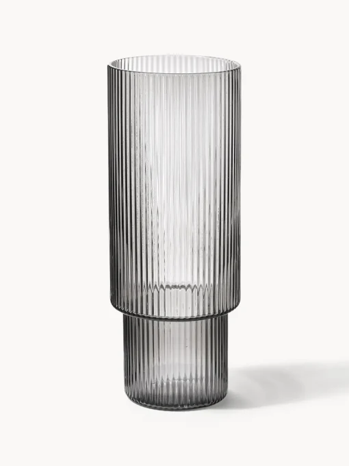 Copas De Cóctel|Vajillas Completas>Ferm Living Vasos soplados con relieves Ripple, 4 uds. Gris transparente brillante